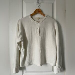 DONNI. Cream Henley Top